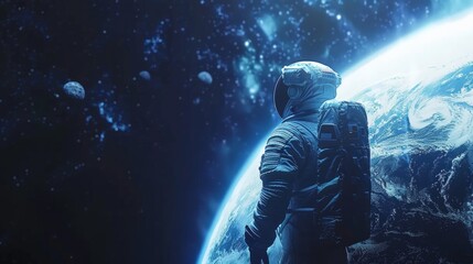 Wall Mural - astronaut contemplating space generative ai