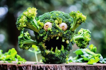 A horrible monster made from broccoli.