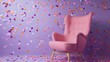 Stylish photo studio featuring confetti on a chic lavender background, generative ai