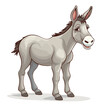 Cartoon donkey. Vector clip art illustration with 