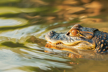 Wall Mural - Pantanal Caiman yacare, World Wildlife Day, March, animal concept, generative ai