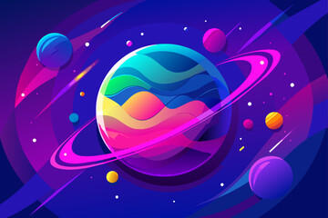 Poster - gradient galaxy background is