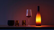 Behold a wine bottle in a luxurious claret color and a frosted amber glass, evoking a sense of warmth.