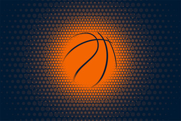 Wall Mural - halftone style basketball sporty background for athlete fitness and activity