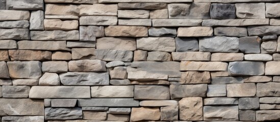 Canvas Print - Decorative background texture featuring a stone wall pattern for exterior construction