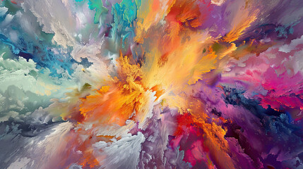 color burst series. abstract design made of fractal paint and rich texture on the subject of imagina