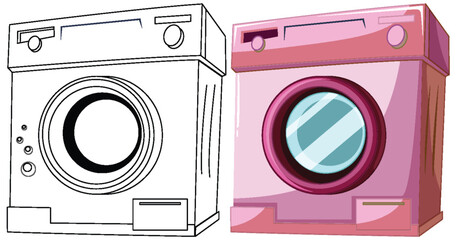 Vector illustration of two washing machines