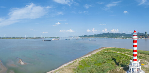 Sticker - the confluence of Poyang lake and the Yangtze river  landscape