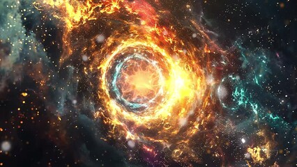 Wall Mural - celestial vortex revelation ancient alien presence. seamless looping overlay 4k virtual video animat