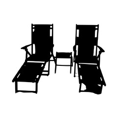 Wall Mural - Beach chair silhouette