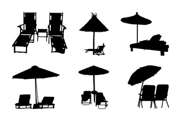 Wall Mural - Beach chair silhouette