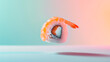 3d illustration of levitating sushi roll isolated on gradient background 