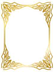 Wall Mural - Decorative frames collection png transparent background, Art Deco gold frame vintage frame line geometric wedding label card frame