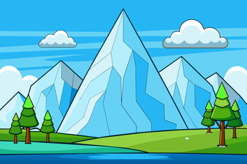 Wall Mural - iceberg moutains background is tree