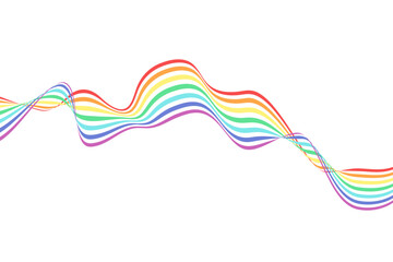 Wall Mural - Abstract element, wavy, curved rainbow. Vector illustration of stripes with optical illusion, isolated on white background.