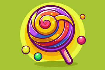 Wall Mural - candy lollipop template background is