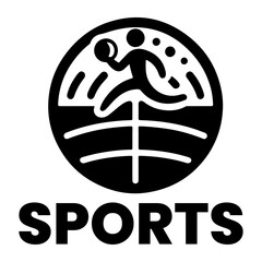 Sports logo vector art illustration black color, a black color sport logo concept 2