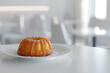 Exquisite Savarin Dessert on White Plate with Perfect Composition Gen AI
