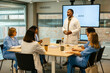 © BONNINSTUDIO/Stocksy - Doctors having a presentation to medical colleagues