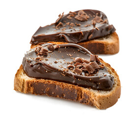 Wall Mural - Toasts with chocolate butter isolated 