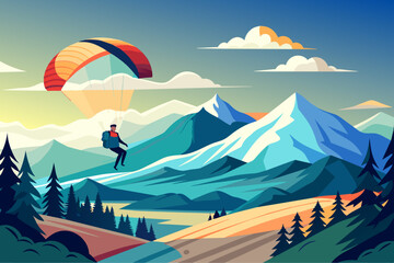 Wall Mural - paragliding sport background