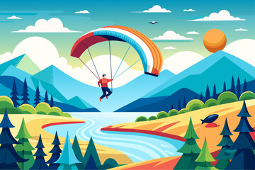 Poster - paragliding sport background