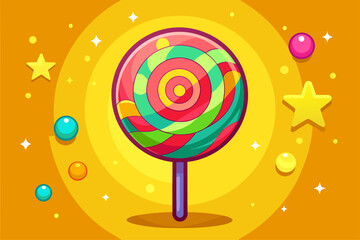 Poster - candy lollipop template background is