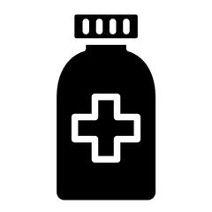 Medical pills bottle icon.