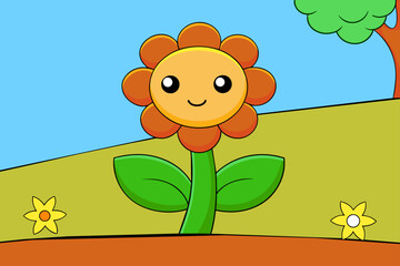 Poster - cute flower background is tree