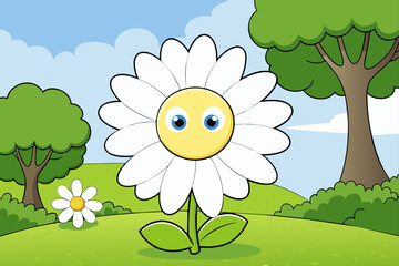 Poster - daisy background is tree