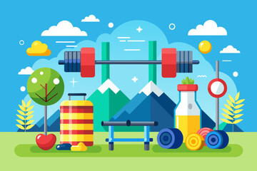 Wall Mural - gym sport background is