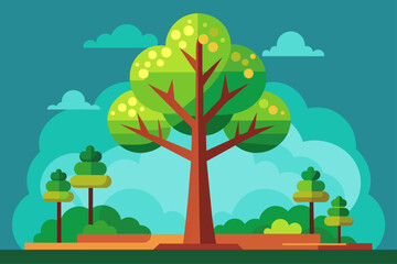 Sticker - 2d design background is tree