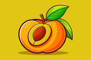 Sticker - apricot fruit background is