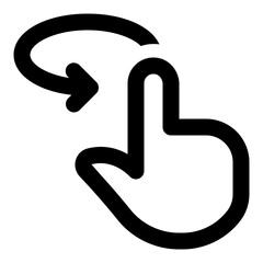 Wall Mural - Finger spin left icon in outline style. Simple gesture vector illustration — pixel-perfect icon.