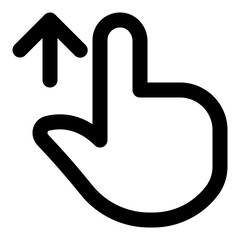 Wall Mural - Hand pointing up icon in outline style. Simple gesture vector illustration — pixel-perfect icon.