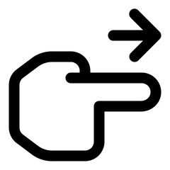 Wall Mural - Hand pointing right icon in outline style. Simple gesture vector illustration — pixel-perfect icon.