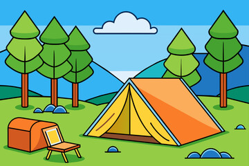 Canvas Print - camp background is tree