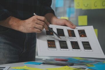 ux graphic designer creative sketch planning application process development prototype wireframe for