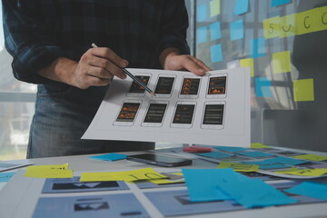 ux graphic designer creative sketch planning application process development prototype wireframe for