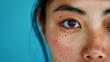 Closeup oriental skin face female beauty health natural moisturizing