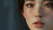 Closeup oriental skin face female beauty health natural moisturizing