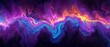  an abstract painting of purple, blue, and orange swirls on a black background with stars in the sky.
