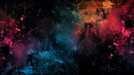 Wall Mural - Colorful grunge sketch on black background