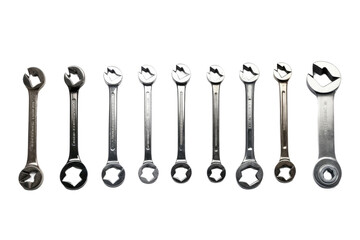 Wall Mural - Set of Wrenches on White Background. on a White or Clear Surface PNG Transparent Background.