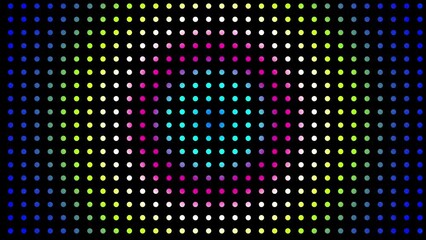 Leinwandbilder - Animated abstract technology black background random dots and grid 4K. Random dots