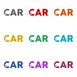 Car logo icon isolated on white background. Set icons colorful