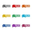 Taxi logo icon isolated on white background. Set icons colorful