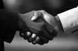 Close-up of diverse businessmen shaking hands in corporate agreement, partnership concept