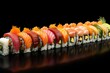 Assorted tasty sushi rolls - fresh and flavorful japanese cuisine with a variety of ingredients