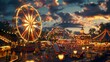 © Maria Starus - An amusement park with a ferris wheel and lights